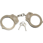 Streetwise Double Lock Nickel Plated Steel Handcuffs For Adults - Professional Grade Police Handcuffs W/Push Pin Lock, Spare Key, & Durable Construction - Real Metal
