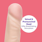 Lifelike Lover Realistic Dildo - 10 Inch - Large Firm Suction Cup Dildo For Women - Harness Compatible Strap On - Adult Sex Toys - Waterproof - Flesh Pink