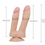 Double Ended Dildo Dual Penetration Double Dildo with Suction Cup, Anal Sex Toys Big Dildos with Lifelike Glans Veins, Double Sided Dildo Anal G-spot Massager for Women Lesbian