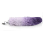 Purple-White Tail Anal Plug Sexual Set, Sex Toy Of Butt Plug With Tail For Cosplay (Purple Tail, Small)