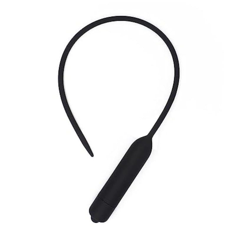 Silicone Vibrating Urethral Penis Plug Ten Frequency Threaded Urethral Sound Vibrator Masturbation Device(D,Black)