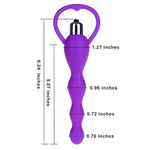 Vibrating Anal Beads Butt Plug, Graduated Design Silicone Anal Vibrator Waterproof G Spot Anal Sex Toy For Men Women And Adult (Purple)