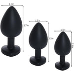 3 Pcs 3 Sizes Silicone Anal Plugs, Jeweled Butt Plug, Anal Trainer Toys, Heart Butt Plugs, Light Blue