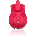 Silicone Female Rose Licking Vibrator - Multi-Function Clitoris Vibrator With 12 Vibration Modes - Rechargeable & Very Quiet Sex Toy For Women (Red)