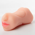 3 in 1 Pocket Pussy Male Masturbators with Lifelike Face, Sex Doll Realistic Textured Mouth Vagina and Tight Anus (Flesh-Colored)