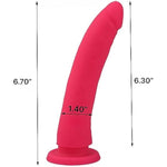 Realistic Beginner Dildo Without Balls, G-Spot Stimulator, Body-Safe Silicone Adult Toy, Stimulator, Anal Sex Toy (Pink)
