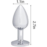 Pink Jeweled Beginners Butt Plug Sex Love Games Personal Massager For Women Men Couples Lover Stainless Steel Anal Plug Sm Anal Stimulation Toy, 50G