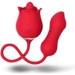 Rose Sex Toy Vibrator | Adult Sex Toy With Dildo | Adult Toys For Women | Versatile And Discreet Sex Toys For Personal And Couples’ Intimacy | Thrusting Vibrator Dildo Adult Toys For Women