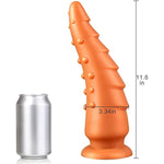 Liquid Silicone Sex Toys Anal Plug For Male And Female Masturbation Anal Expander With Powerful Suction Cup Strong Suction, Grain Layered Design On Both Sides Experience Double Pleasure (L)