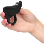 Silicone Rechargeable Remote Pleasurizer – 12 Function Vibrating Waterproof Pleasure Ring – Silicone Clitoral Massager Sex Toy For Couples - Black