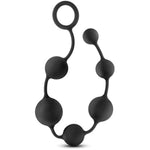 - Blush Anal Adventures Platinum - Advanced 16 Inch Large Puria Silicone Anal Beads - Ultrasilk Smooth - Sturdy Retrieval Ring - Flexible - Graduated Beads For Comfort, Sex Toy - Black