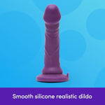 Lifelike Lover Luxe Realistic Dildo - 7 Inch Suction Cup Dildo - Colour Changing Curved Smooth Silicone - Harness Compatible Strap On - Adult Sex Toy - Waterproof - Purple/Pink