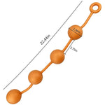 Silicone Anal Butt Beads Chain Plug - Anal Beads Chain With 4 Balls 2.36" Huge Anal Dilator With Safe O Pull Ring For Men Women Play Gold