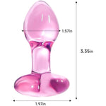 Crystal Glass Butt Plug,Mini Pink Glass Anal Plug, Anal Masturbation Plug For Men Women Gay And Couples