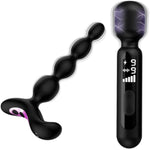 Vibrating Anal Beads + Electric Shock Wand Vibrator