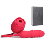 Sex Toys Rose Vibrator 3-In-1 G-Spot & Clitoral 3D Simulation Waterproof Intelligent Control Adult Sex Toy For Couples | 10 Modes Suction Thrust | Silent Waterproof