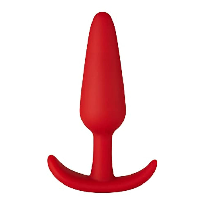 F-31 Anal Plug Silicone Butt Plugs - Anal Plug, Prostate Massage, Anus Dilator. Comfortable For Extended-Wear Flared Base Prostate Sex Toy For Beginners To Advanced (Silicone - Red, Large)