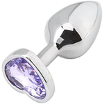 Small Fetish Anal Plug Butt Heart Personal Sex Massager(Light Purple)