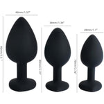 Anal Plugs Sex Toys Trainer Kit,3Pcs Silicone Jeweled Butt Plugs, Anal Butt Plug Sex Toys Kit For Starter Beginner Men Women Couples (Black)