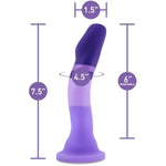 Adult Sex Toys - Avant D2 Platinum Cured Purio Silicone Dildo - 7.5 Inch Long - Ultrasilk Smooth Ridged Shaft Suction Cup Base Strap-On Compatible - Women, Men, Couples - Purple Rain