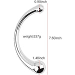 Pure G Spot Metal Wand Anal Prostate Massage Stick,Stimulate Wand Fetish Plug Solid Metal Curved Dual Ended Masturbation Sex Toy For Women Or Man (Large)