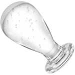 Huge Head Glass Butt Plug, Crystal Anal Plug Sex Toys Pleasure Bomb Plug Personal Sex Massager For Couple, 4.1 * 2In(M)