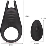 Vibrating Cock Ring With Rabbit Design, Adjustable Penis Ring With 10 Vibrate Modes, Silicone Male Sex Toys For Adults Solo Couple