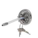 Inverted Chastity Cage Flat Metal Male Chastity Device Steel Cock Cage For Men Bdsm Bondage Negative Penis Cage Sex Toys For Couples (50Mm/2In)