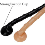 18.5Inch Long Anal Butt Plug, Flexible Long Anal Dildo Anus Massage Stimulation Anal Sex Toy With Strong Suction Cup For Men Women Couple (Black)