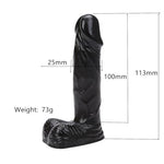 Little Realistic Dildo for Beginners as Adult Sex Toys of Anal Plug, for Buttom Play and G spot Stimulator (Black)