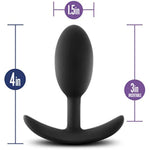 Sex Toys–Luxe Wearable Vibra Slim Plug–4" Medium Motion-Activated Anal Plug–Body-Safe Silicone Butt Plug–Hands-Free Anal Play & Prostate Stimulation–Women, Men & Couples–Black
