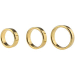 3Pcs Metal Bondage Penis Ring Stretcher Male Exercise Cock Ring Set With Difference Sizes Adult Sex Toys(Gold)