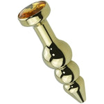 Anal Beads Jewelry Metal Butt Plug Anal Trainer Toy Fetish Anal Plug Sex Tools For Couple(Gold)