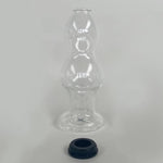 Crystal Calabash Shape Transparent Anal Plug Peephole Clear Hollow Glass Butt Plug With Lid Sex Toy(L)