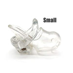 Ht-V3 Chastity Cage | Lightweight Cock Cage | Resin Chastity Devices | Male Chastity Cage | Adult Sex Toy For Men | Magiclockers | 4 Sizes Rings Included | Transparent (Small)