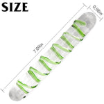 Glass Pleasure Wand, Crystal Dildo Penis With Swirl Texture, Anal Butt Plug For G-Spot Stimulation