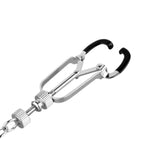 Adjustable Nipple Clamps With Chain For Bdsm Play – Manganese Steel Sex Bondage Toy With Rubber Tips – Silver Or Black, Durable Bdsm Toys For Couples (Silver)