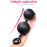 Inflatable Butt Anal Plug Silicone Expand Prostate Pump Waterproof Butt Sex Toy For Male, Female And Beginners (C Double Steel Balls)