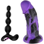 Vibrating Anal Beads + 2.5'' Diameter Thick Huge Dildo