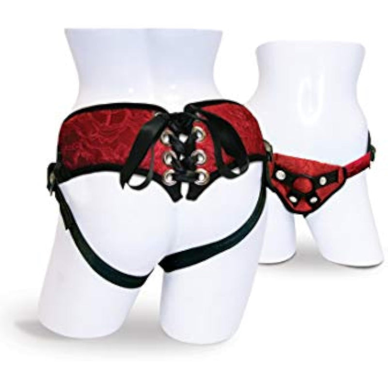 ? Red Lace Corsette Strap-On
