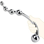Anal Hook Butt Plug - 5 Beads Metal Anal Hook S-Shaped Graduated Bead Design Sex Anal Toy For Women Man Couples