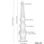 13.19 inch Anal Beads Opening Trainer with Strong Suction Cup and 3 Knots Balls Clear Long Butt Plug Cone Anal Stretcher Prostate Massager Anus Dilator G-Spot Dildo Sex Toy for Women Men Masturbation