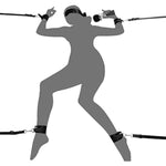 Bdsm Bondage Restraint Sex Toys - Bed Sex Straps Set With Handcuffs Ankle Cuffs Blindfold Feather Tickler & 4 Separate Straps Adult Kinky Bondage Rope Toy For Men Women And Couples Foreplay