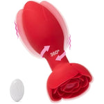 Rose Anal Plug Vibrator Adult Sex Toys Prostate Massager With Remote Control 10 Modes 360° Swing Rotation Vibration For Men Women Male Female Couple Quiet Pleasure Stimulation