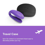 Sync Go Couples Vibrator with Travel Case | Wearable Vibrating Couples Adult Sex Toy | App Controlled G Spot & Clitoris Stimulator | Dual Stimulation with 10 Speeds | Rechargeable | Purple