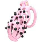 Male Chastity Cage,Lightweight Cock Cage,Resin Chastity Devices,Adult Sex Toy For Men, Locked Key,5 Sizes Rings Included (Pink, Standard)