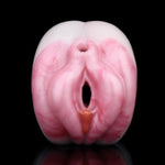 6.41" Dolphin Animal Pussy Halobios Male Masturbators, Pocket Pussy W Shaped Silicone Men Masturbator Toy With Vaginal Anal Tunnel, Silicone Dual Channel Men Masturbator Penis Excercise Toy