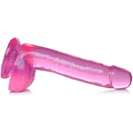 Lynx 8 Inch Ice Dildo with Balls - Pink