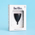 Average Cervix Menstrual Cup | Award Winning Reusable Period Cup | Soft Flexible Alternative to Pads & Tampons Sustainable Feminine Hygiene Leak Proof | (Large Black)