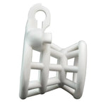 Male Inverted Chastity Cage Nylon Chastity Belt For Men Penis Cage Hollow Funnel Cock Cages Sex Toy Set With 4 Cock Rings Bdsm Bondage Sex Toys (White)